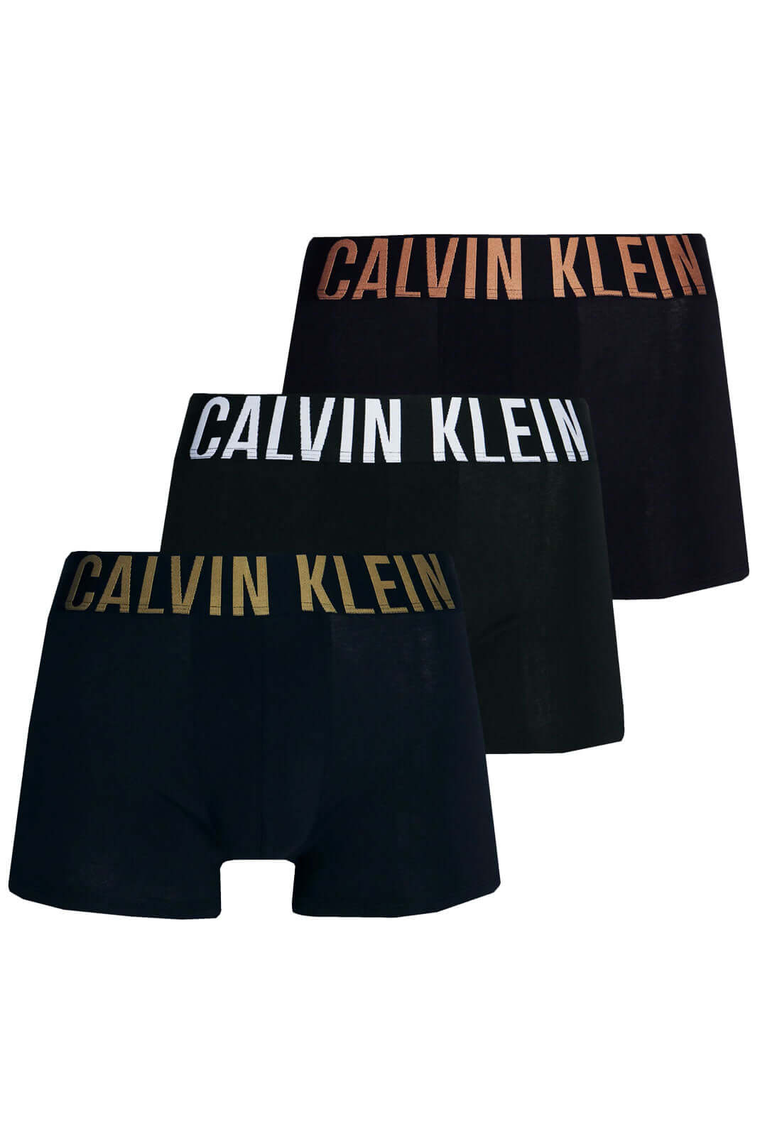 Calvin Klein Underwear 3 Pack Intense Power Cotton Trunks - Black, Multi Colour Logo