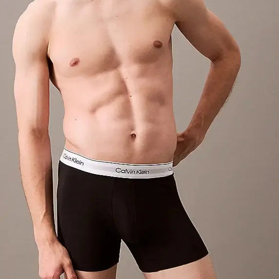 Calvin Klein 3 Pack Boxer Briefs - Modern Cotton ( White/Black/Heather )