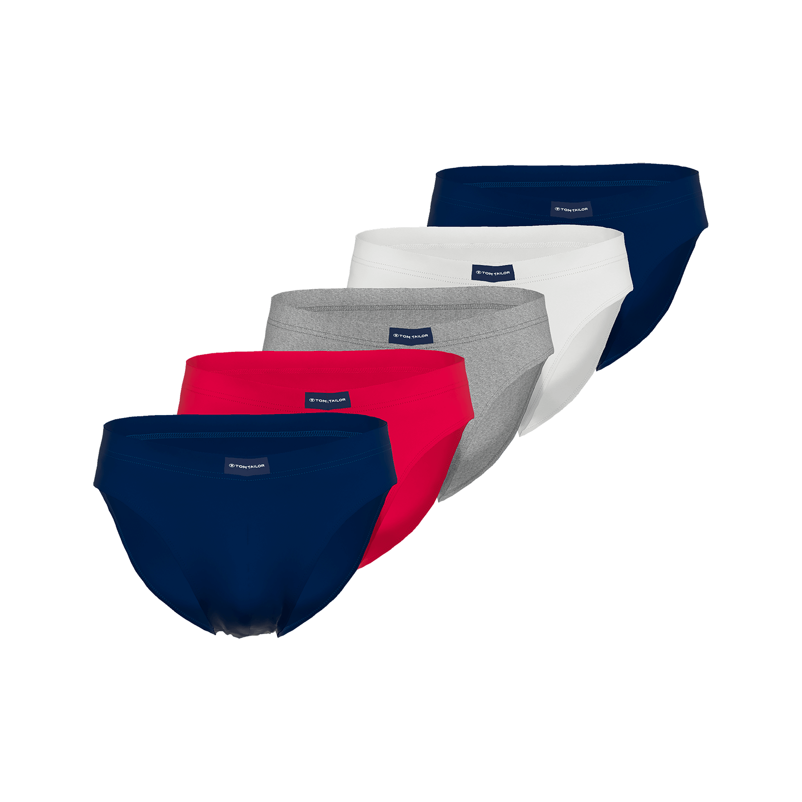 Tom Tailor Men's Mini Briefs 5 Pack Cotton Slip - Navy/Red/White