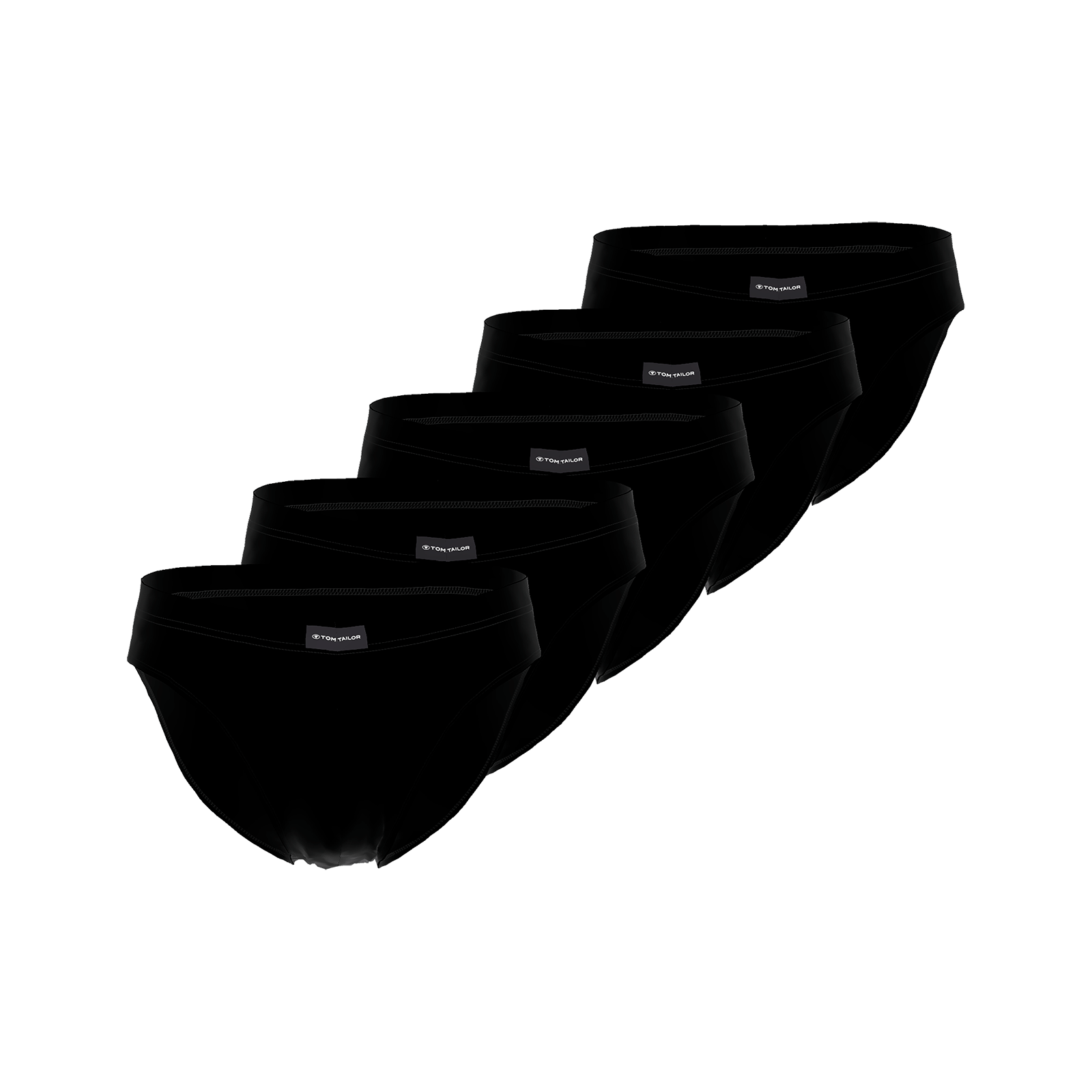 Tom Tailor Men's Mini Briefs 5 Pack Cotton Slips - Black