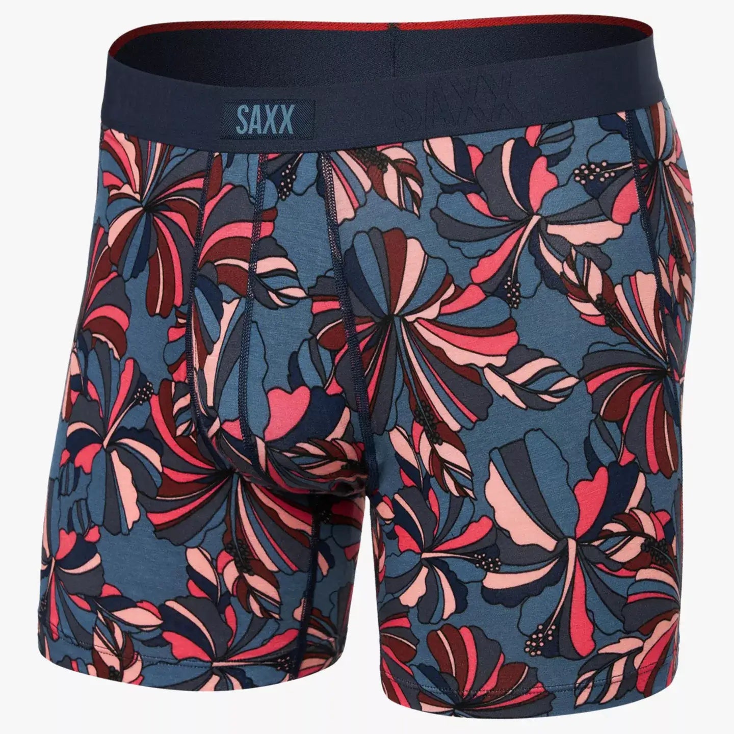 Saxx Underwear Vibe Xtra 1 Pack Soft Comfort Boxer Brief 6" - Flower Pop Twilight