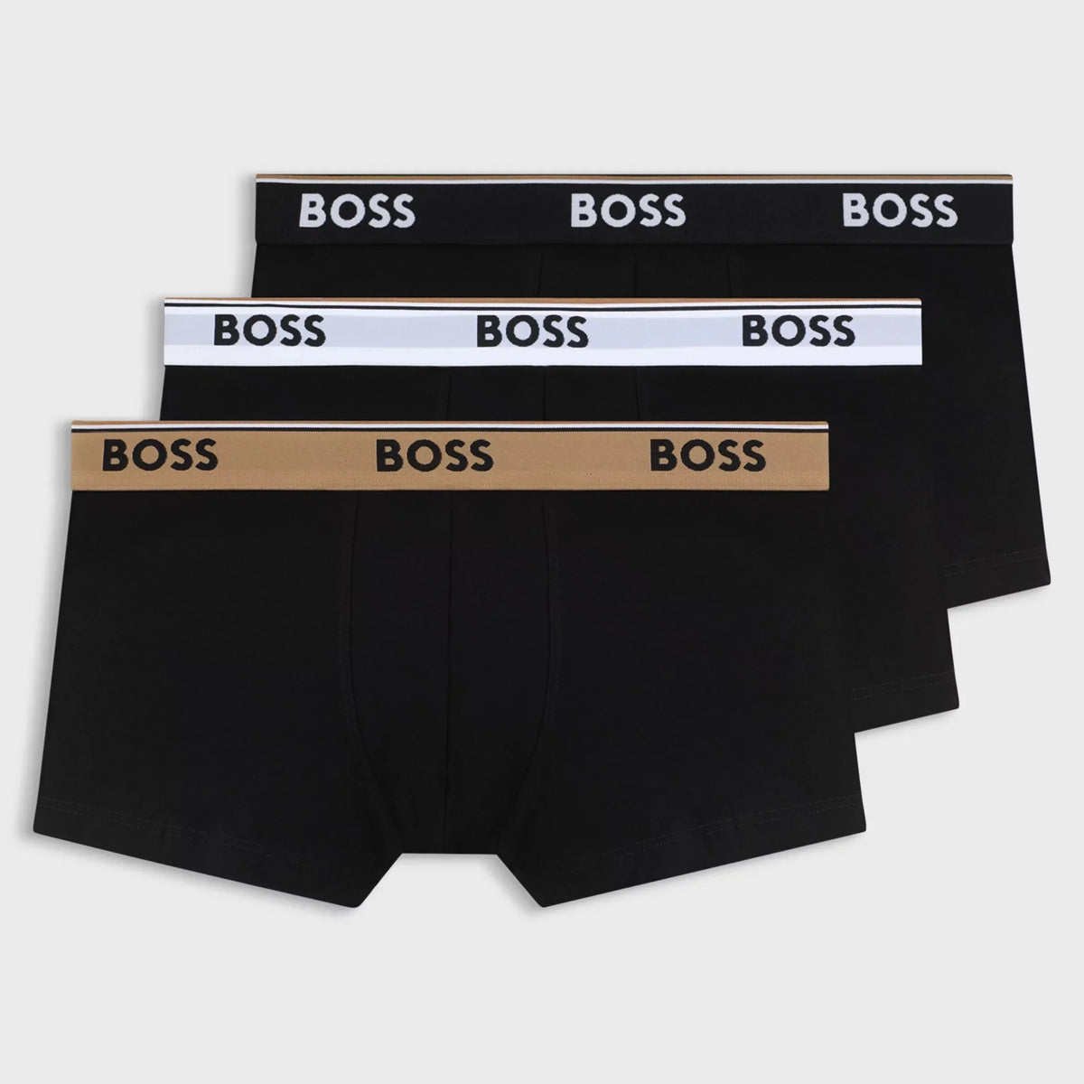 BOSS Power 3 Pack Stretch Cotton Trunks - Black