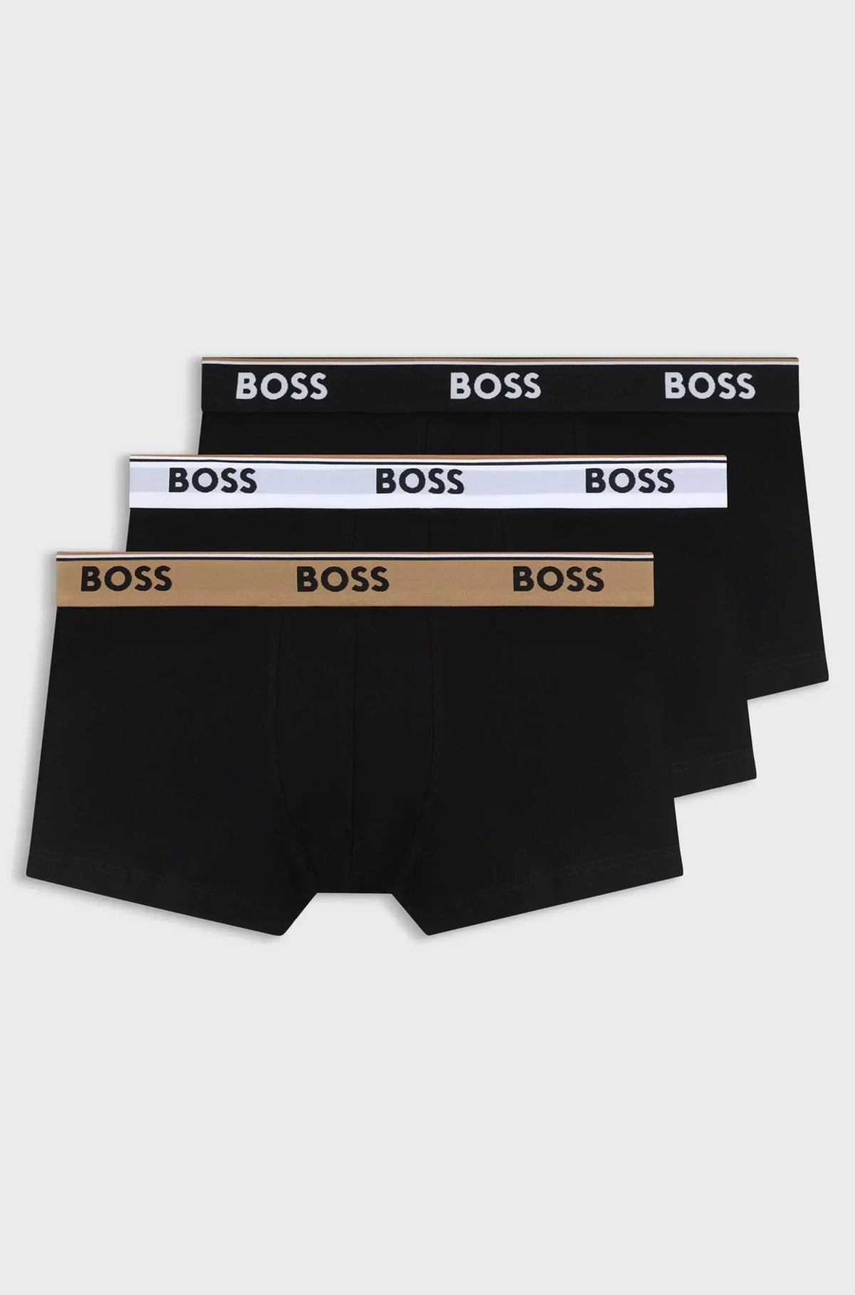 BOSS Power 3 Pack Stretch Cotton Trunks - Black
