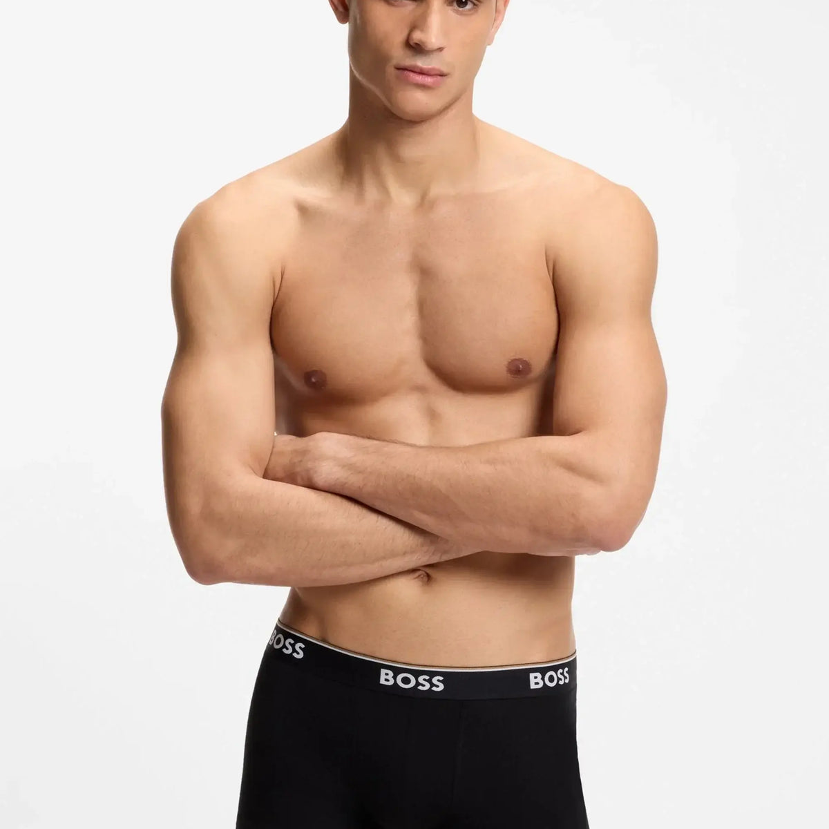 BOSS Power 3 Pack Stretch Cotton Trunks Black - model view
