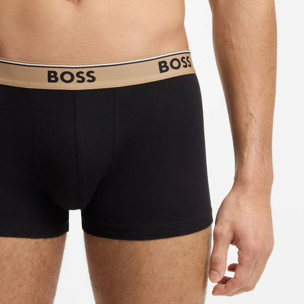 BOSS Power 3 Pack Stretch Cotton Trunks Black - detail