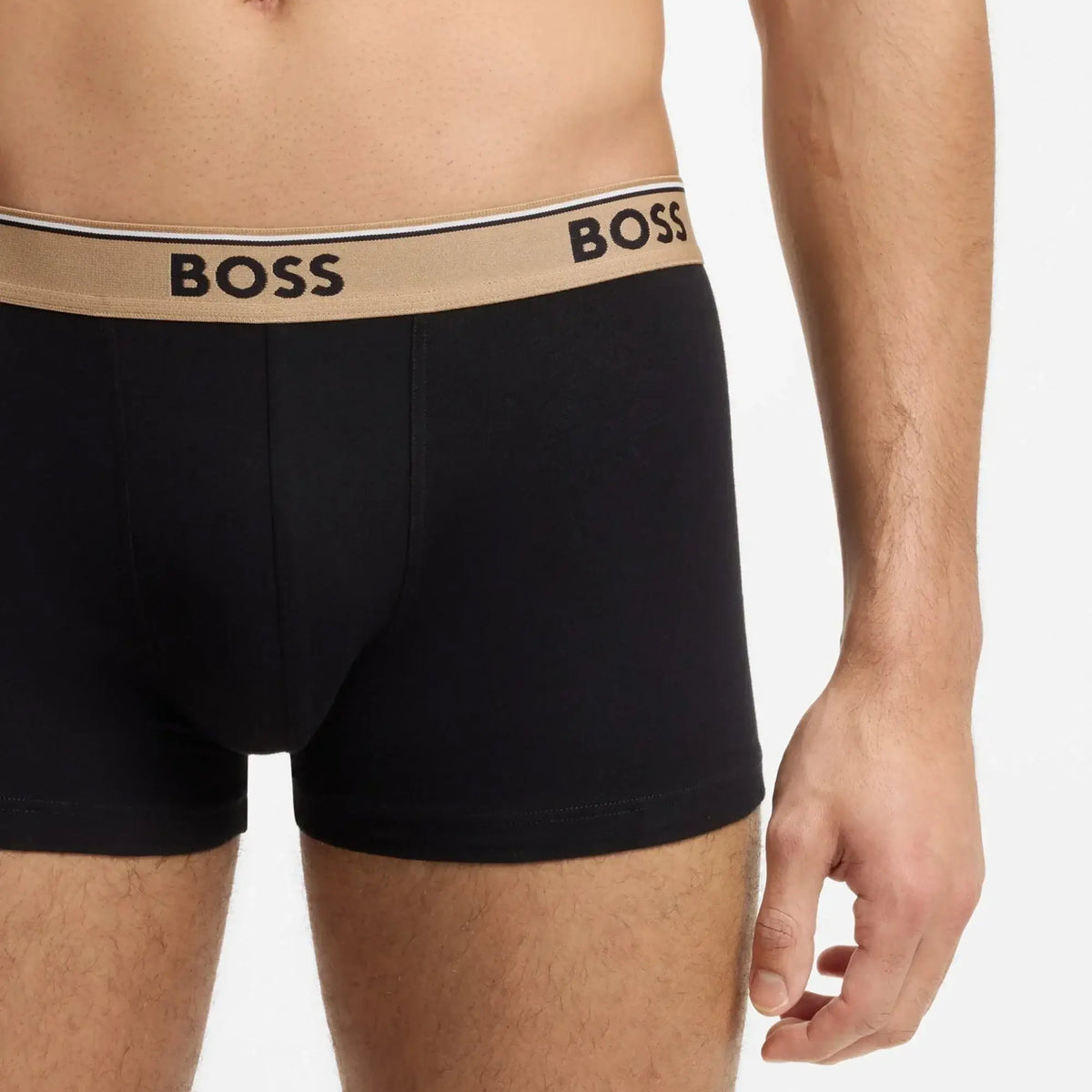 BOSS Power 3 Pack Stretch Cotton Trunks Black - detail