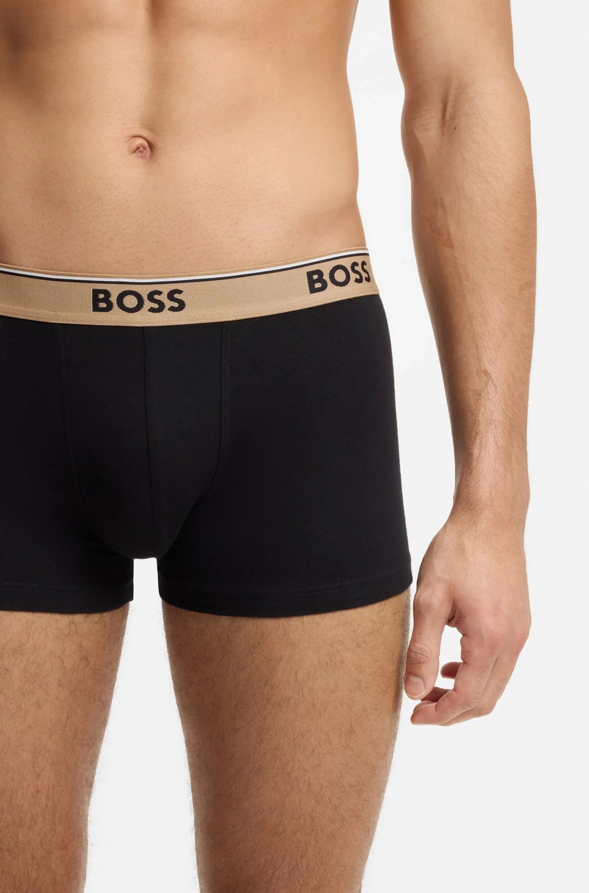 BOSS Power 3 Pack Stretch Cotton Trunks Black - detail
