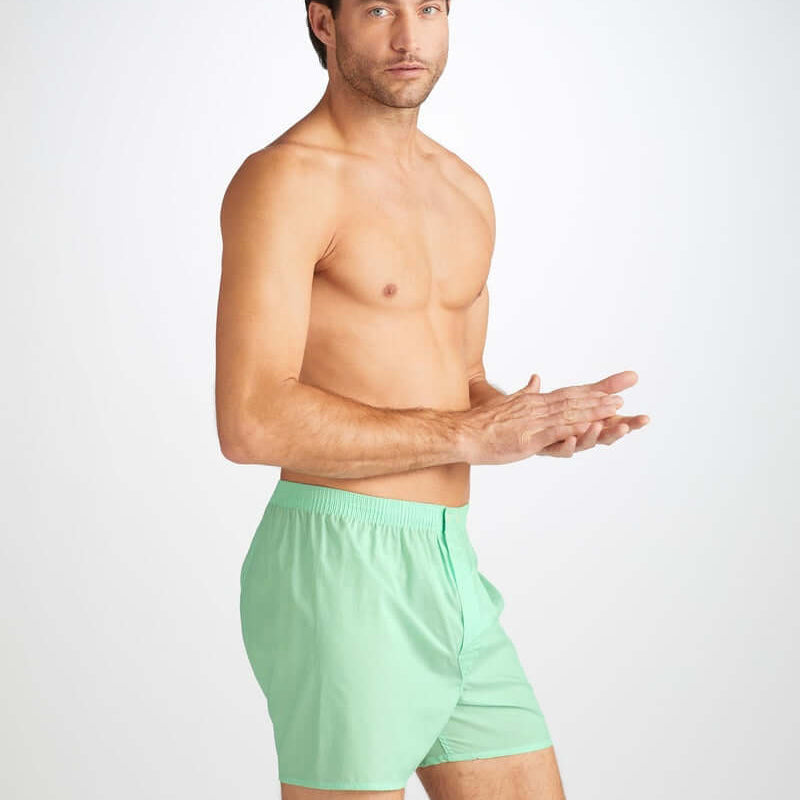 Derek Rose Men's Classic Fit Boxers -Amalfi Cotton Batiste Mint