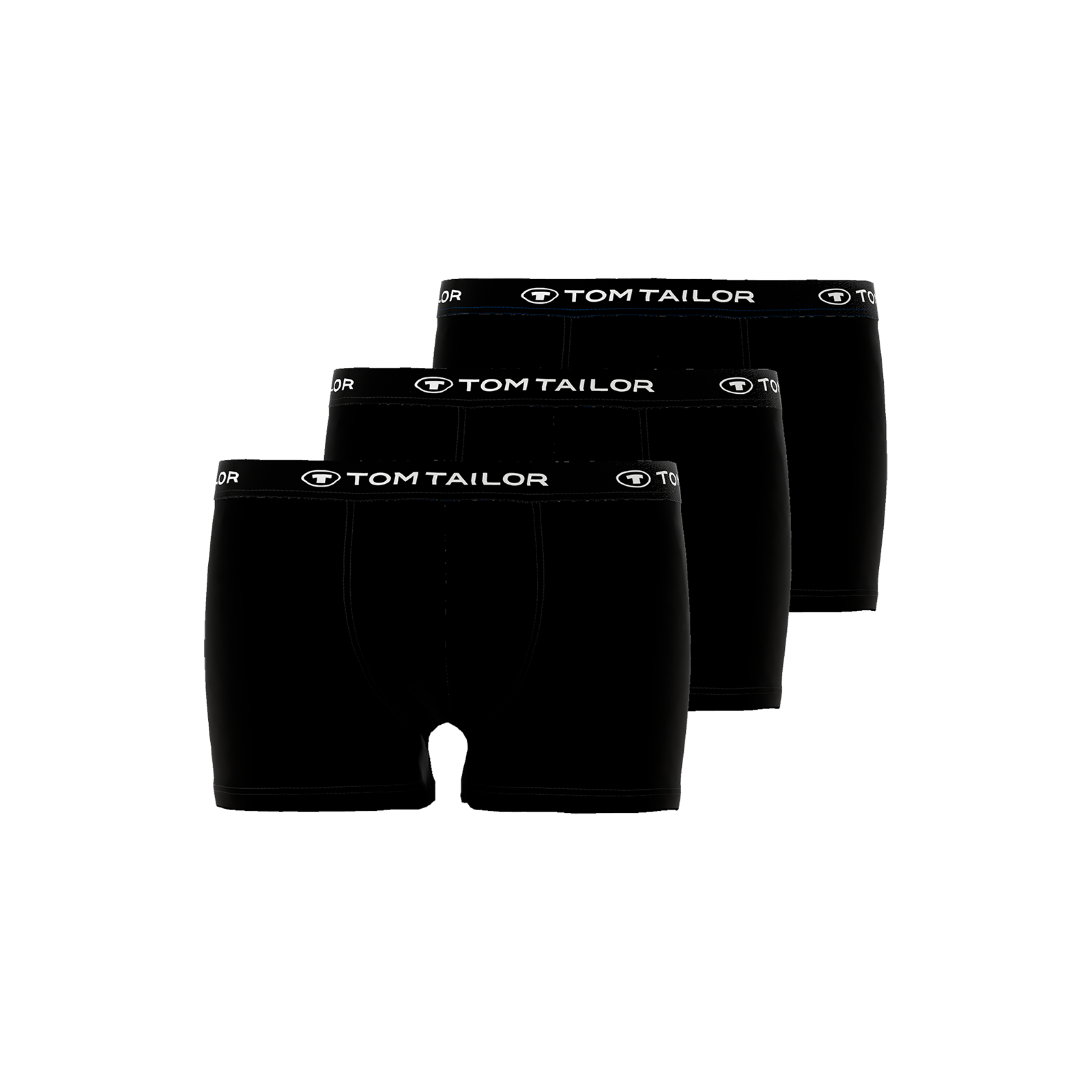 Tom Tailor Men's Pants 3 Pack Cotton Stretch Trunks- Black