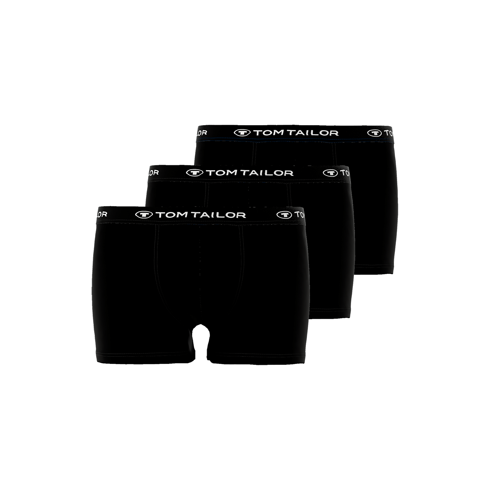 Tom Tailor Men's Pants 3 Pack Cotton Stretch Trunks- Black