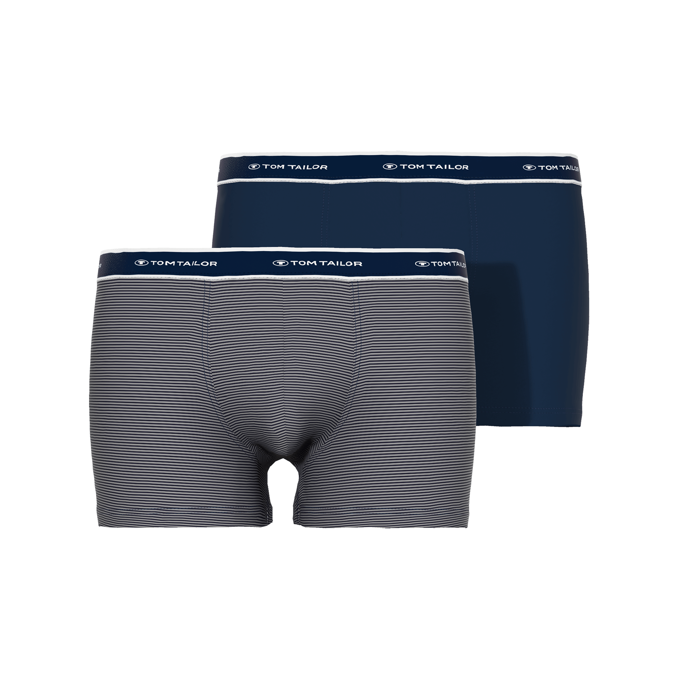 Tom Tailor Men’s 2 Pack Cotton Stretch Low Rise Trunks – Blue Stripes