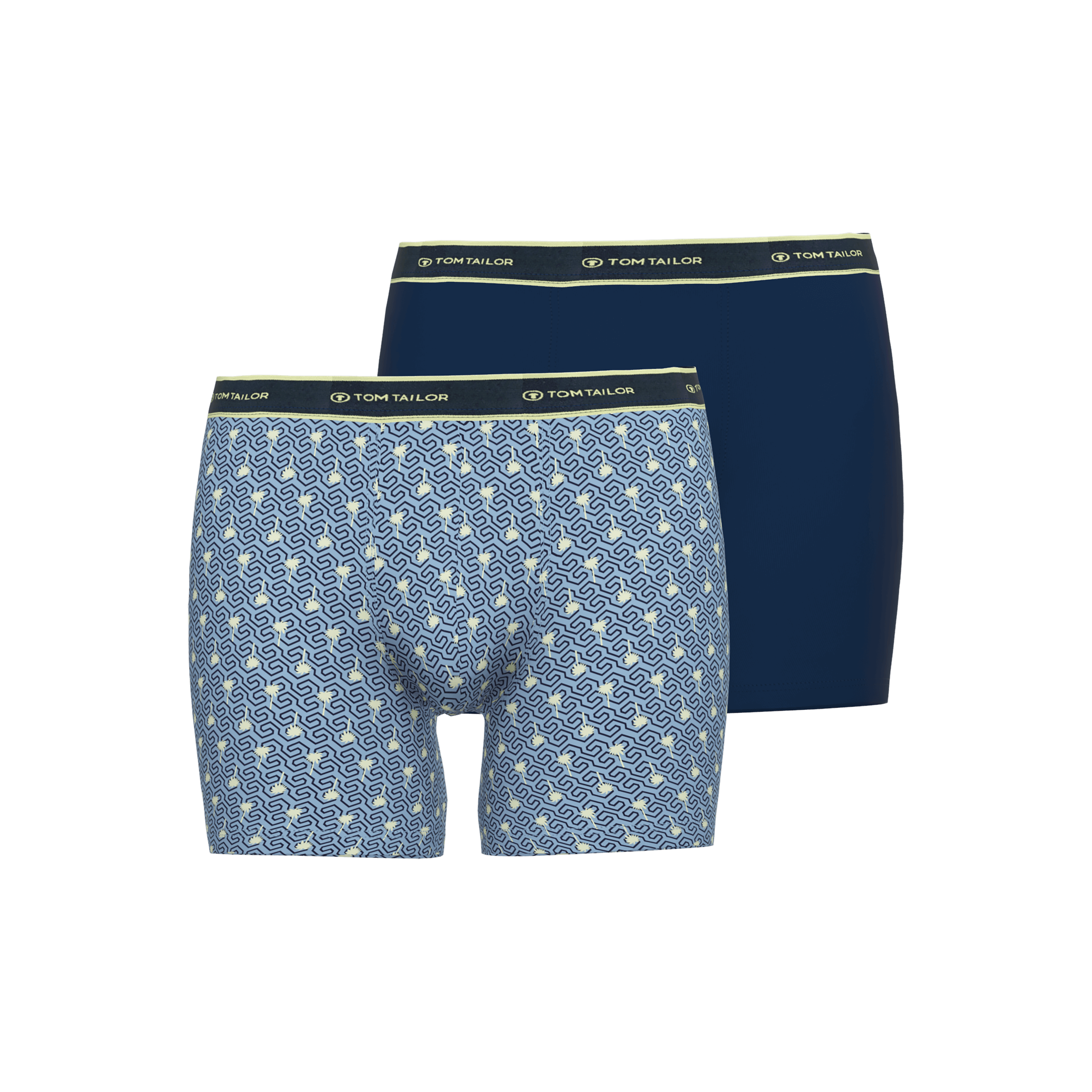 Tom Tailor Men's 2 Pack Cotton Stretch Long Boxer Briefs - Blue AllOver