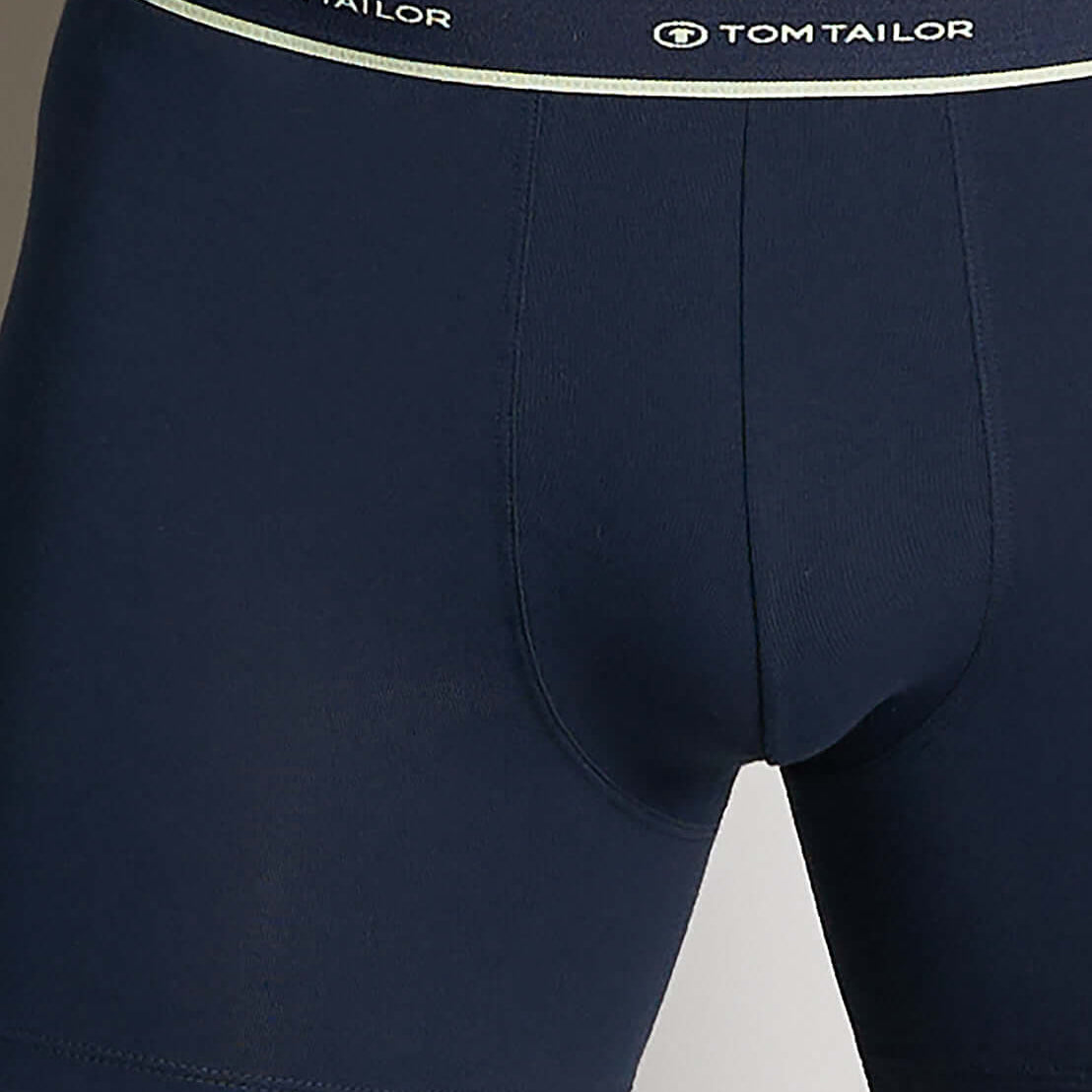 Tom Tailor Men's 2 Pack Cotton Stretch Long Boxer Briefs - Blue AllOver