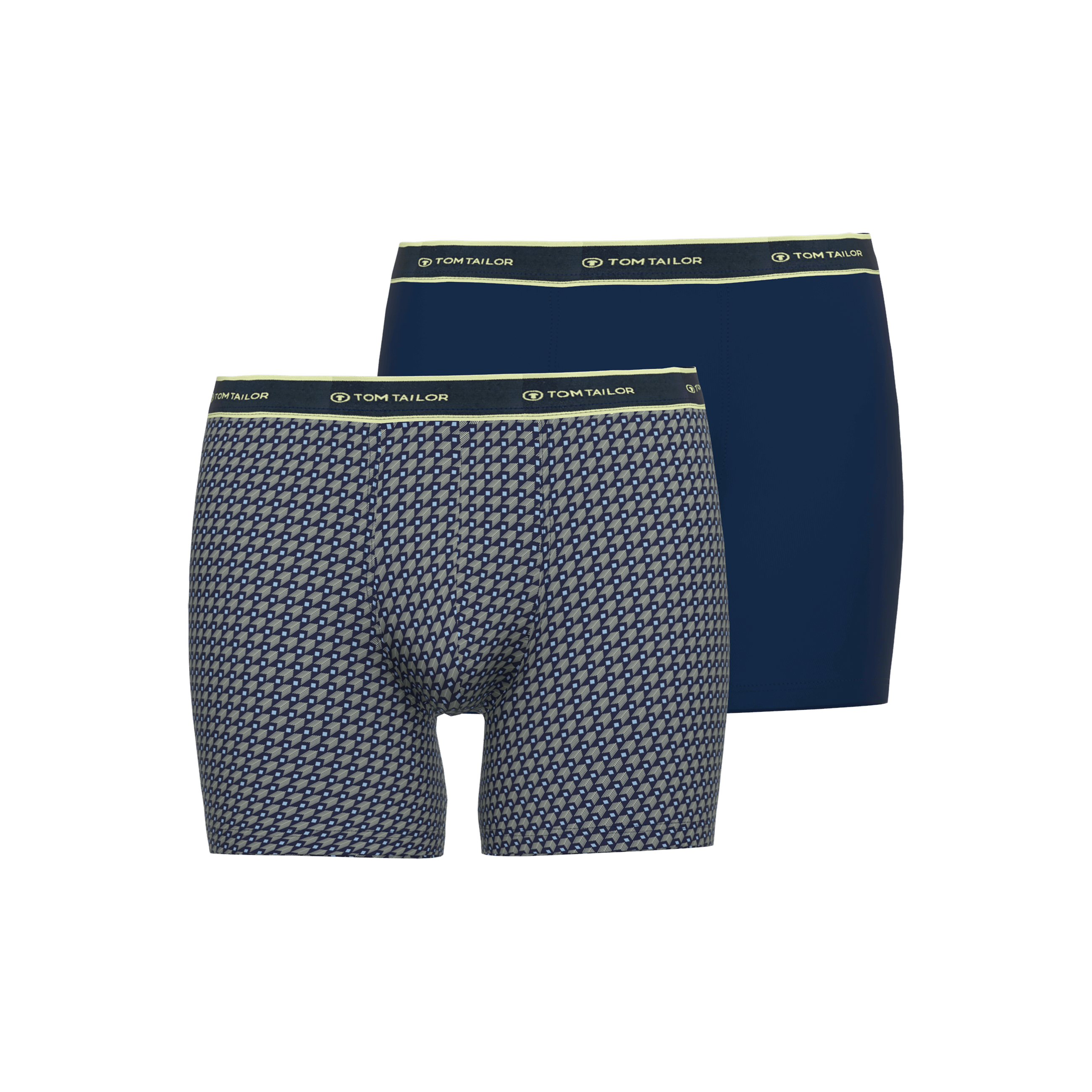 Tom Tailor Men's 2 Pack Cotton Stretch Long Boxer Briefs - Blue Print