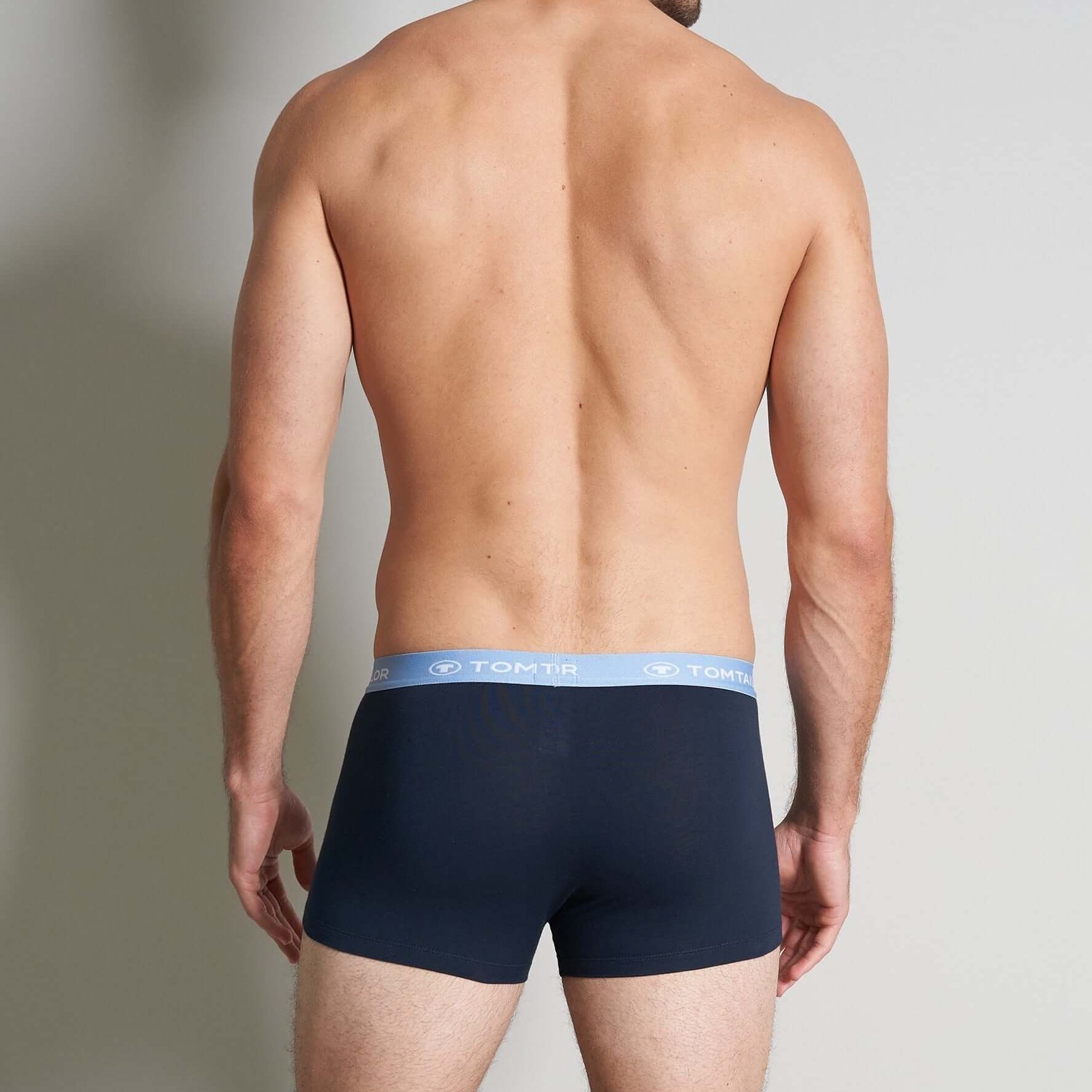 Tom Tailor Men's 3 Pack Cotton Stretch Trunks - Blue-Light-Over
