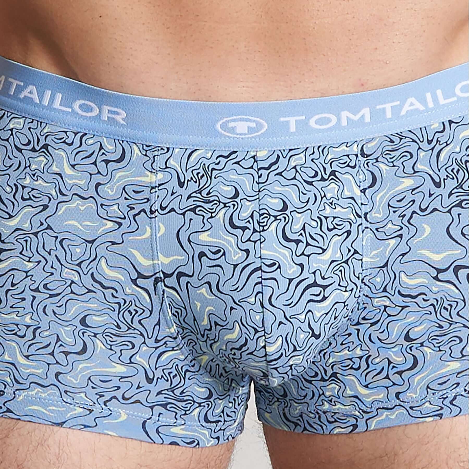 Tom Tailor Men's 3 Pack Cotton Stretch Trunks - Blue-Light-Over
