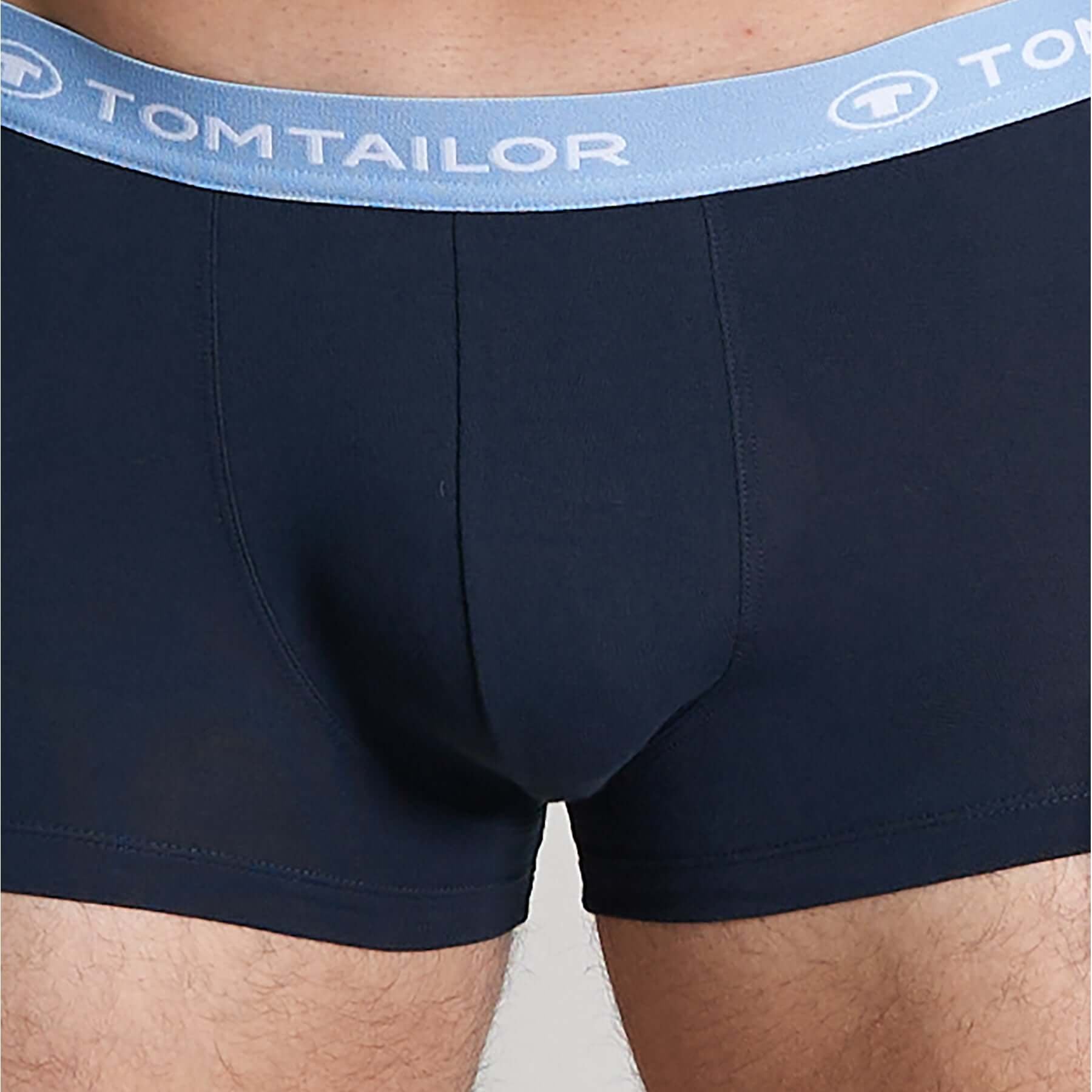 Tom Tailor Men's 3 Pack Cotton Stretch Trunks - Blue-Light-Over