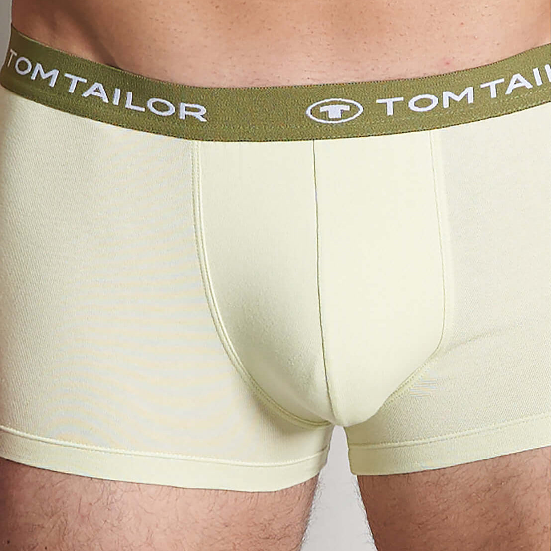 Tom Tailor Men's 3 Pack Cotton Stretch Trunks - Green-Light-Solid