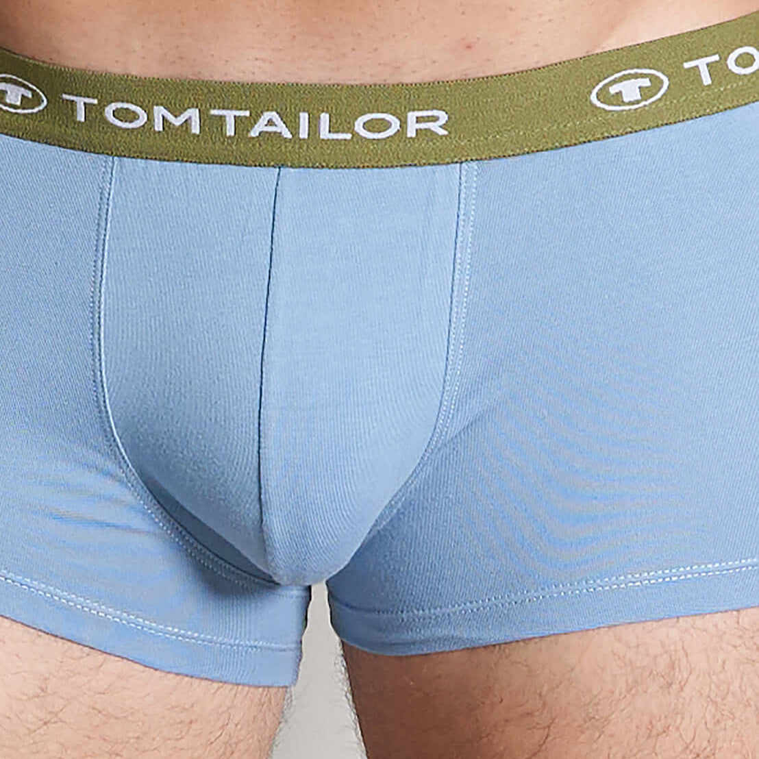 Tom Tailor Men's 3 Pack Cotton Stretch Trunks - Green-Light-Solid