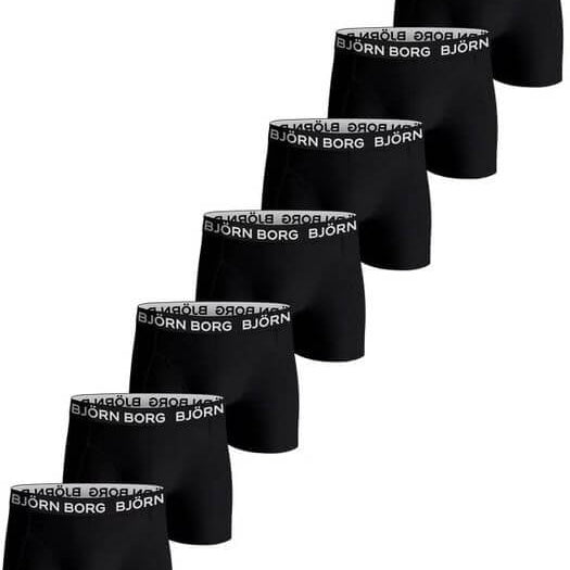 Björn Borg Cotton Stretch Boxer 7 Pack - All Black