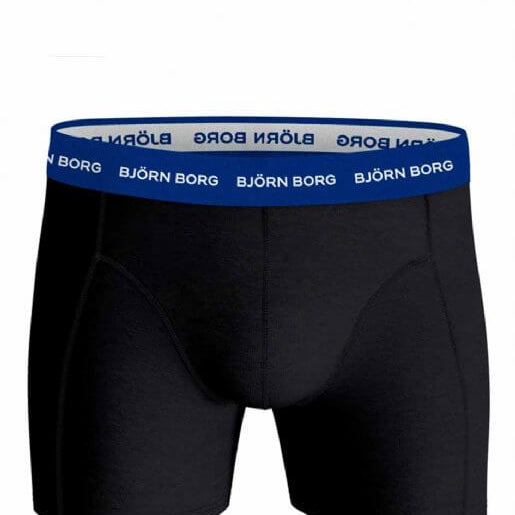 Björn Borg 5 Pack Essential Boxer - Black with Coloured Waistbands