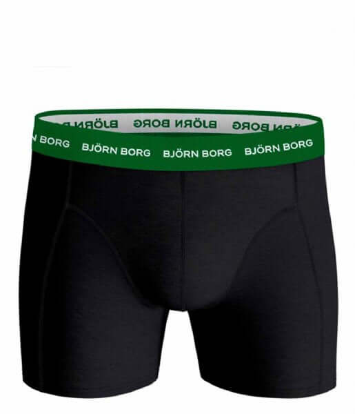 Björn Borg 5 Pack Essential Boxer - Black with Coloured Waistbands