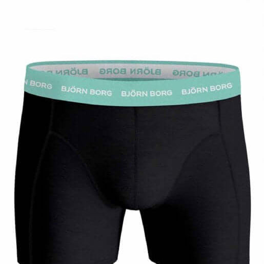 Björn Borg 5 Pack Essential Boxer - Black with Coloured Waistbands