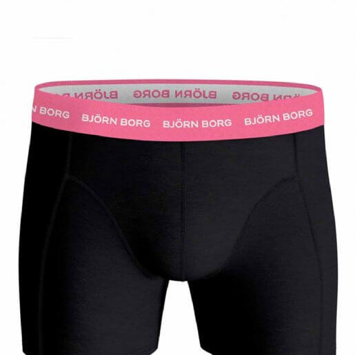 Björn Borg 5 Pack Essential Boxer - Black with Coloured Waistbands