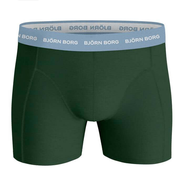 Björn Borg 3 Pack Cotton Stretch Boxers - Green Print / Black