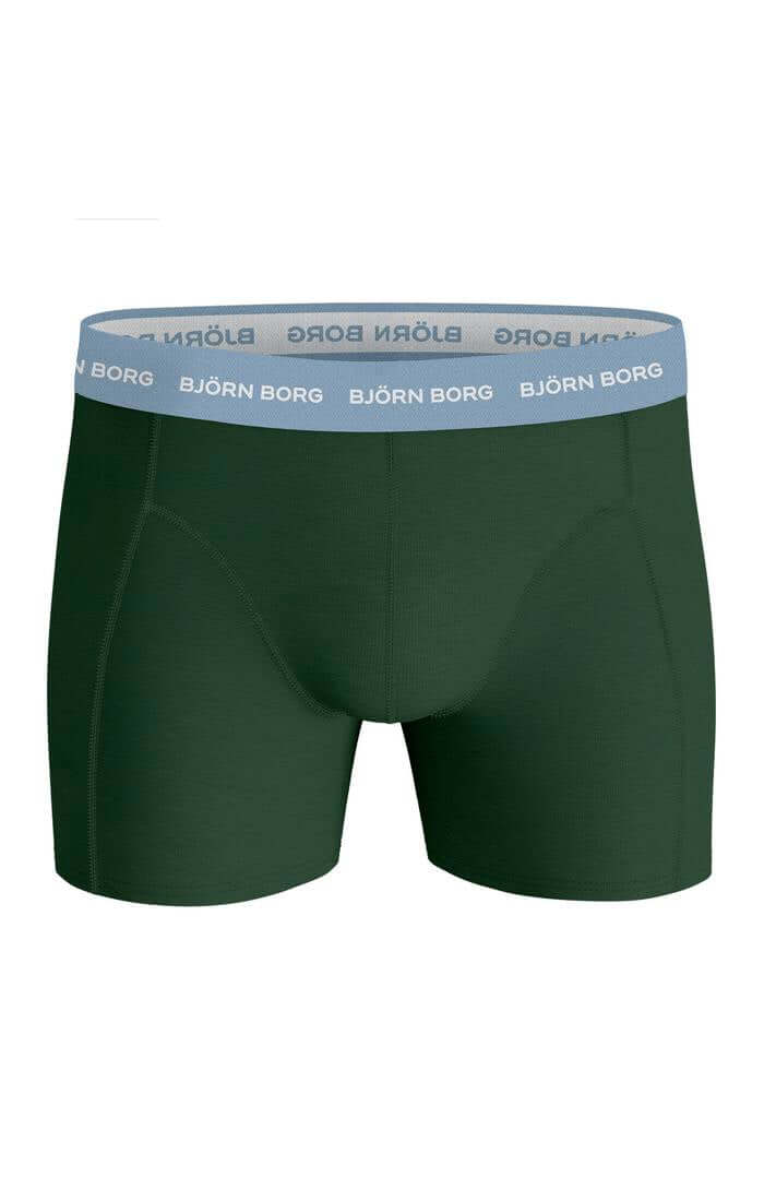 Björn Borg 3 Pack Cotton Stretch Boxers - Green Print / Black