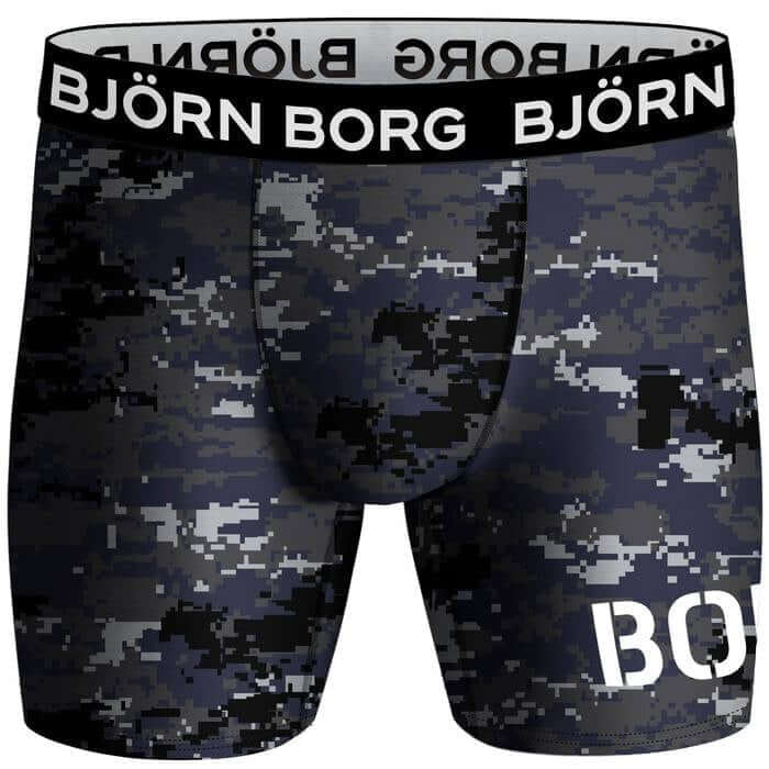 Björn Borg Performance Boxer 2 Pack - Black /Blue Print