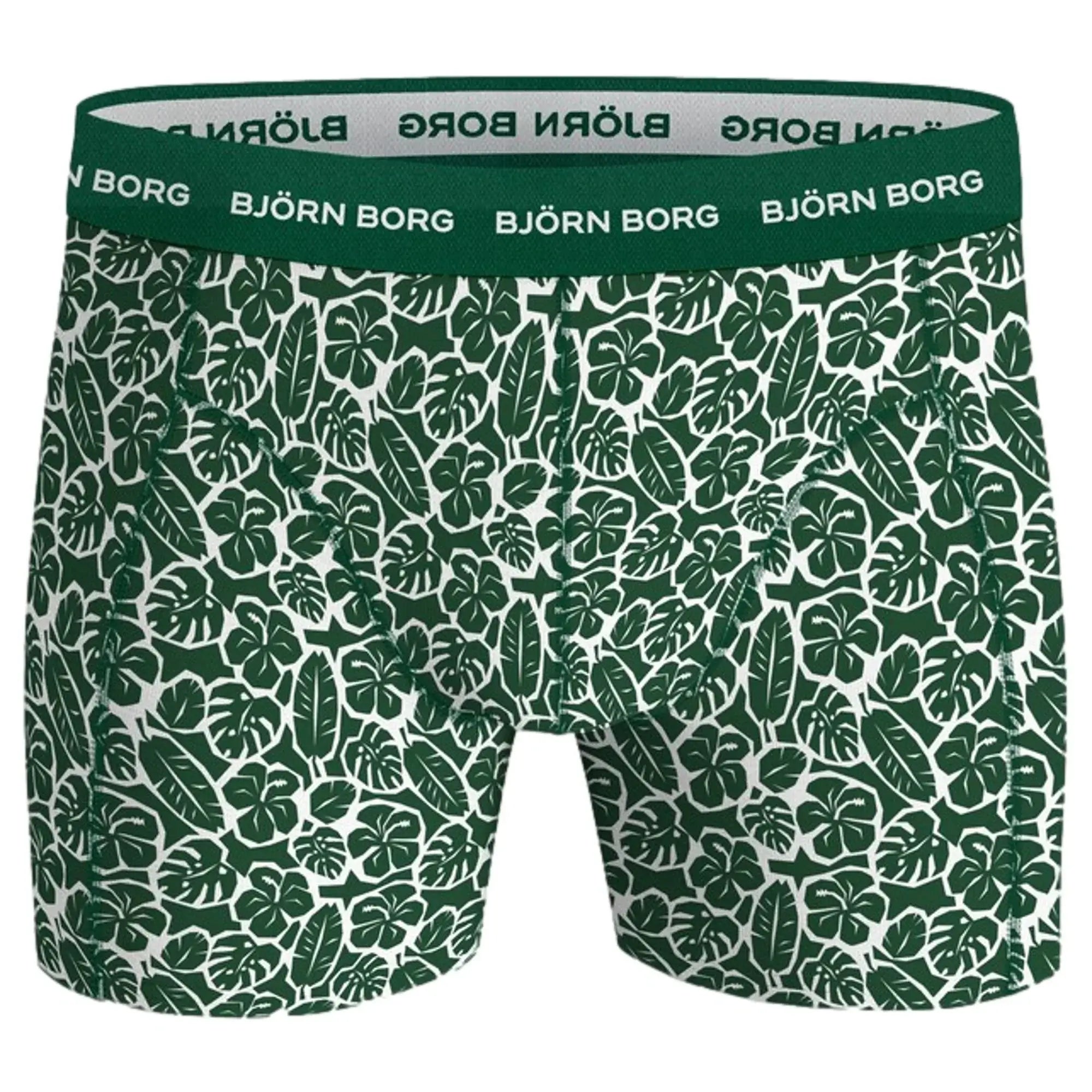 Bjorn Borg Cotton Stretch Boxer 3 Pack - Green Leaf Print / Biege