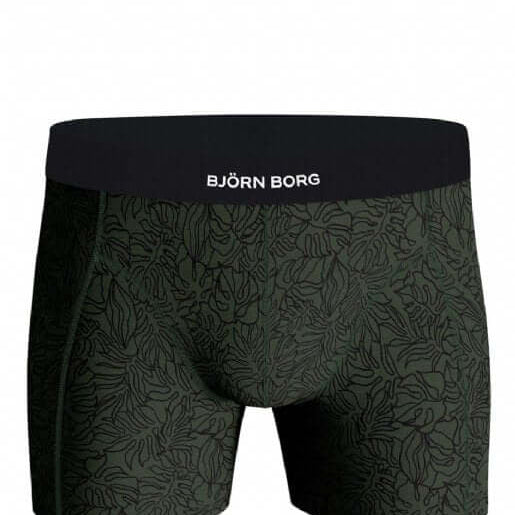 Bjorn Borg 3-Pack Premium Cotton Stretch Men's Boxers - Olive, Print, Grey