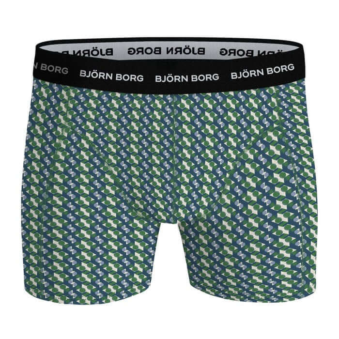 Björn Borg 5 Pack Cotton Stretch Boxers - Olive/Green/Grey/Black Print