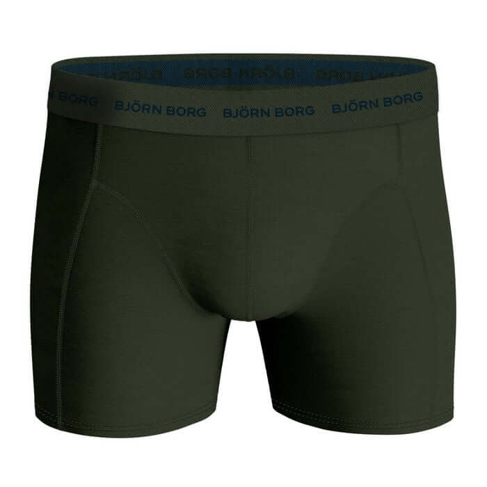 Björn Borg 5 Pack Cotton Stretch Boxers - Olive/Green/Grey/Black Print