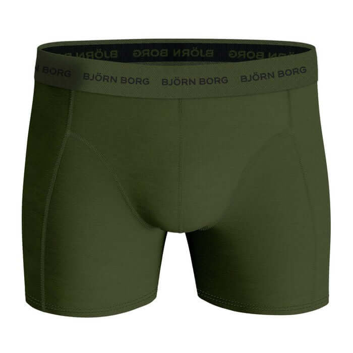Björn Borg 5 Pack Cotton Stretch Boxers - Olive/Green/Grey/Black Print