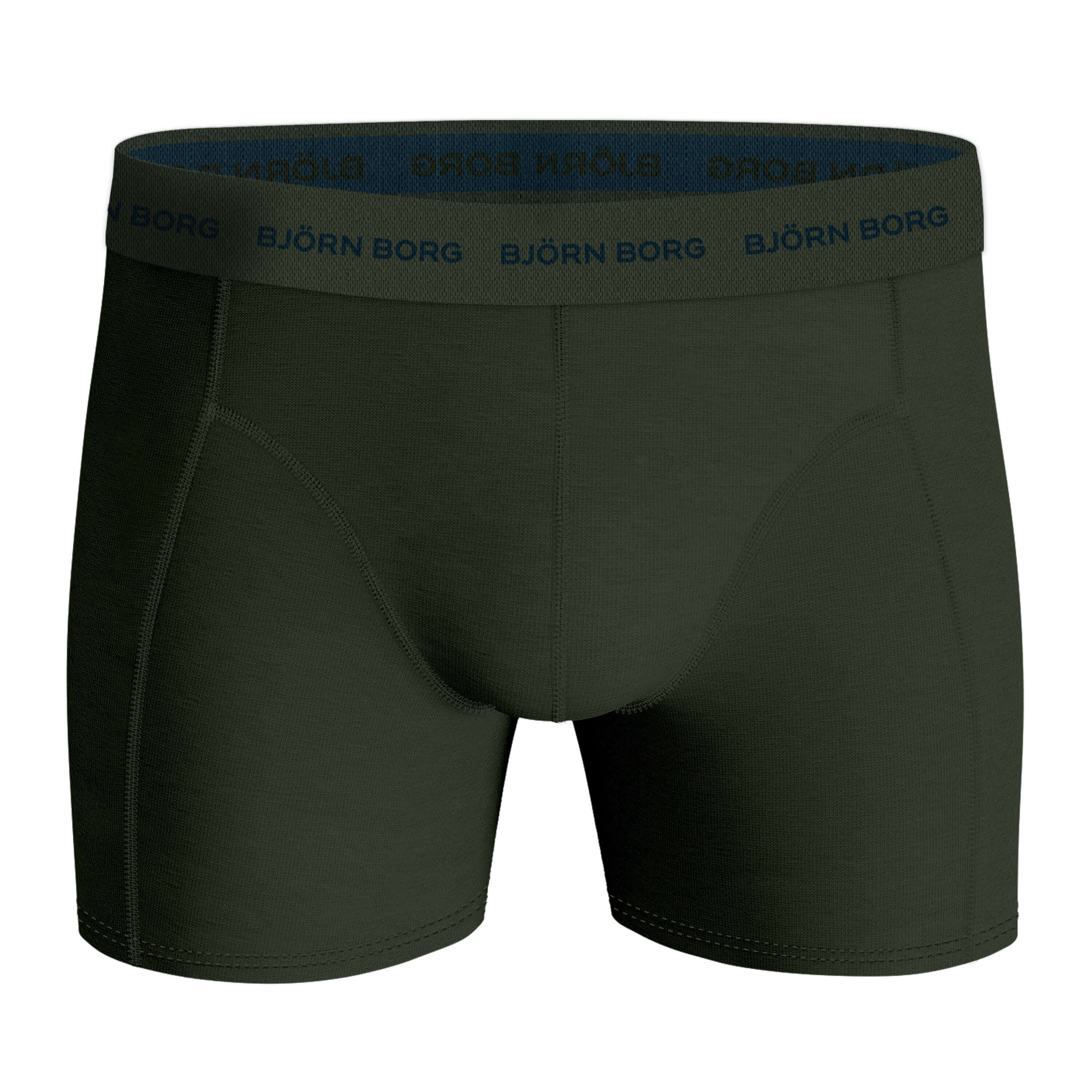 Bjorn Borg Cotton Stretch Boxer Trunks 3 Pack - Black, Contrast Waistbands