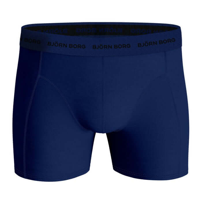 Bjorn Borg Cotton Stretch Boxer Trunks 3 Pack - Peacock Blue