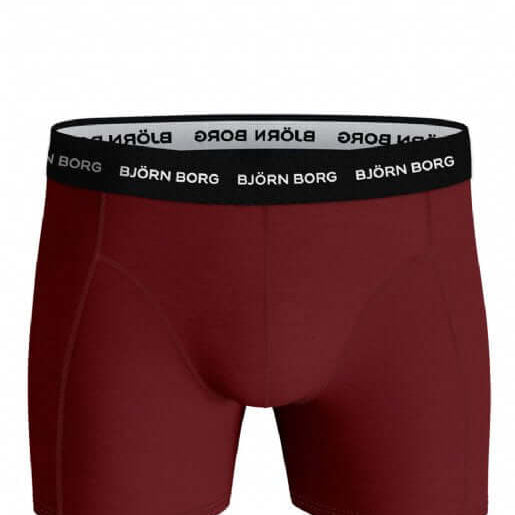Bjorn Borg Cotton Stretch Boxer Trunks 3 Pack - Red, Black, Print