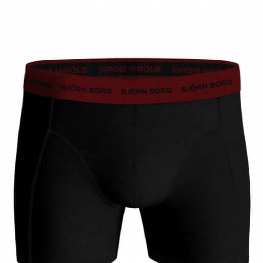 Bjorn Borg Cotton Stretch Boxer Trunks 3 Pack - Red, Black, Print