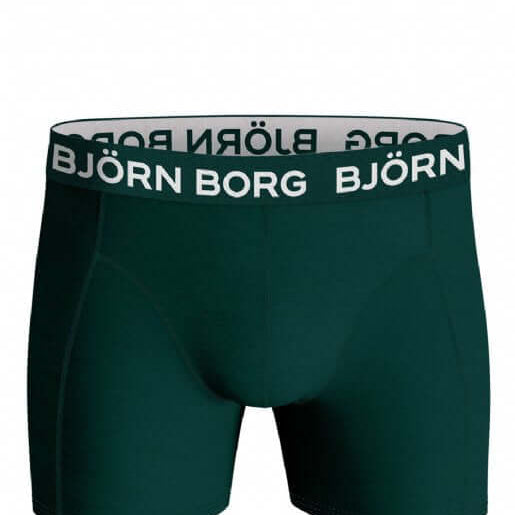 Bjorn Borg Cotton Stretch Boxer Trunks 3 Pack - Black, Green, Print