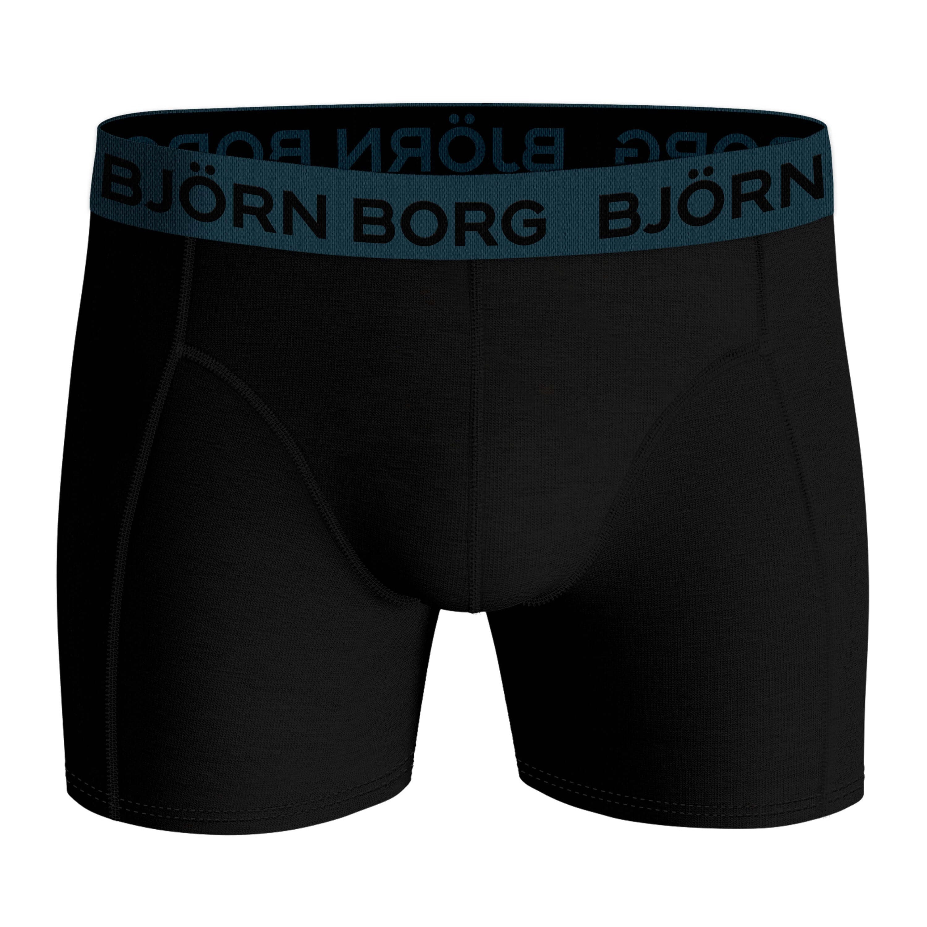 Bjorn Borg Cotton Stretch Boxer Trunks 3 Pack - Black, Contrast Waistbands