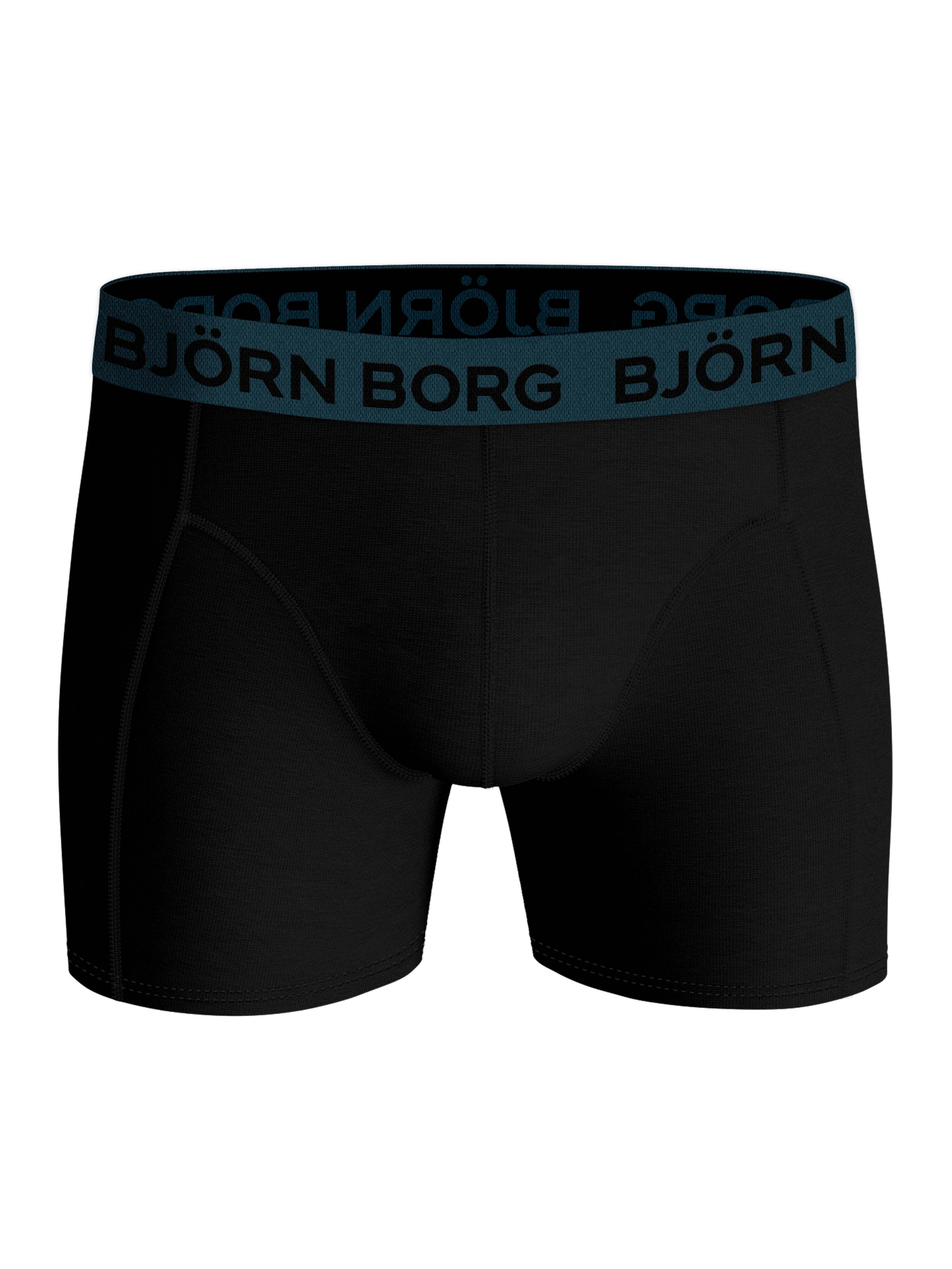 Bjorn Borg Cotton Stretch Boxer Trunks 3 Pack - Black, Contrast Waistbands