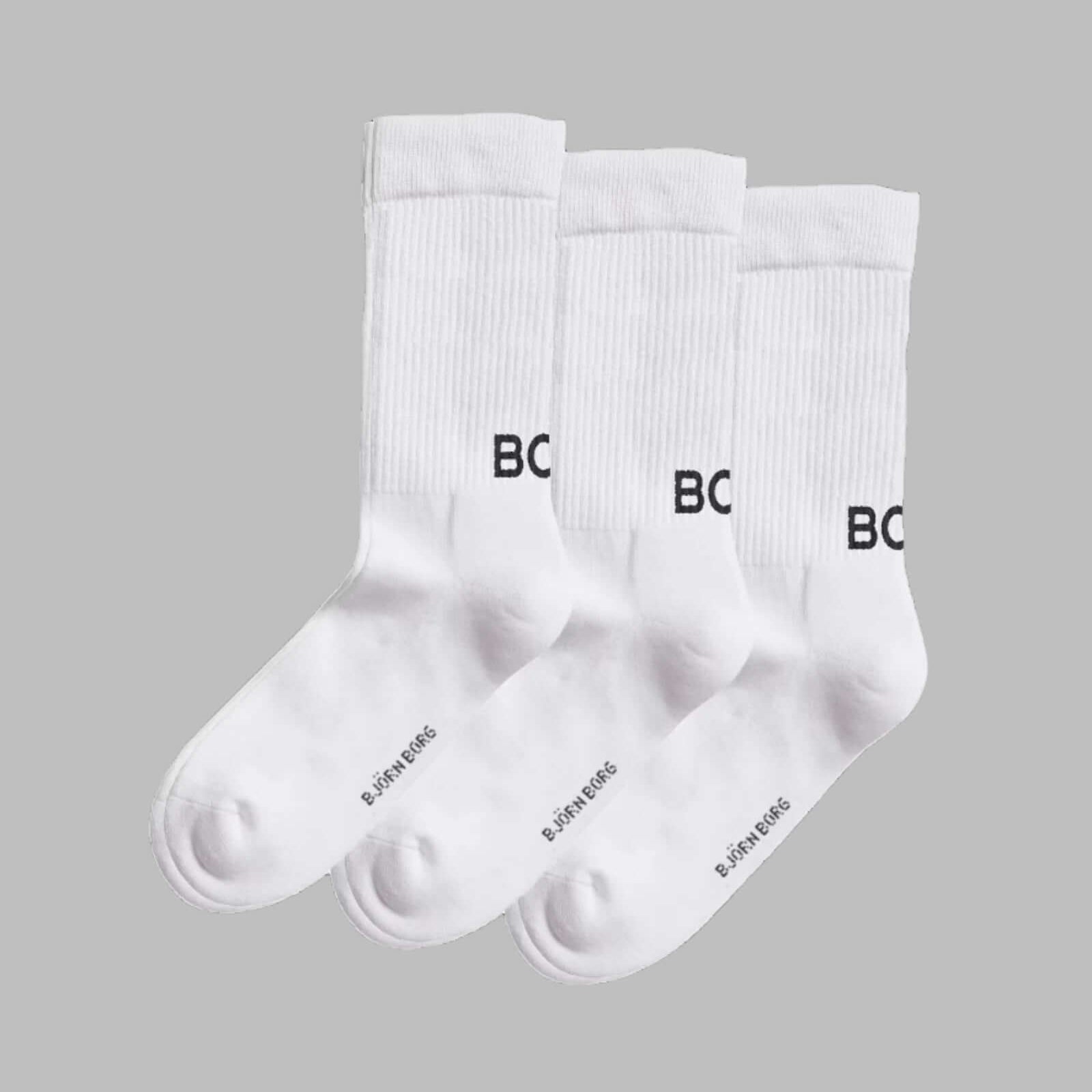 Björn Borg Core Crew Socks 3-Pack – Recycled Polyamide – White