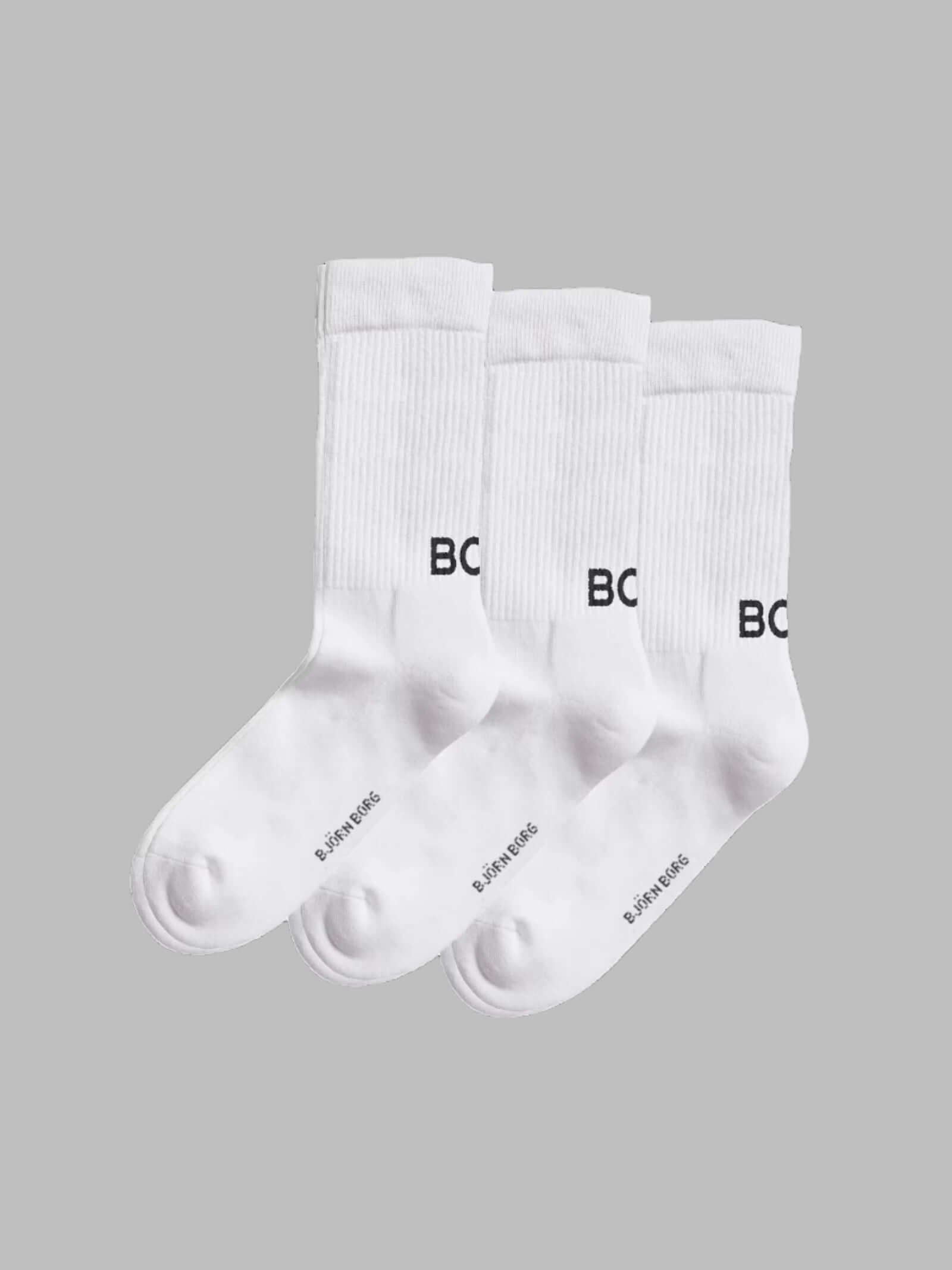 Björn Borg Core Crew Socks 3-Pack – Recycled Polyamide – White