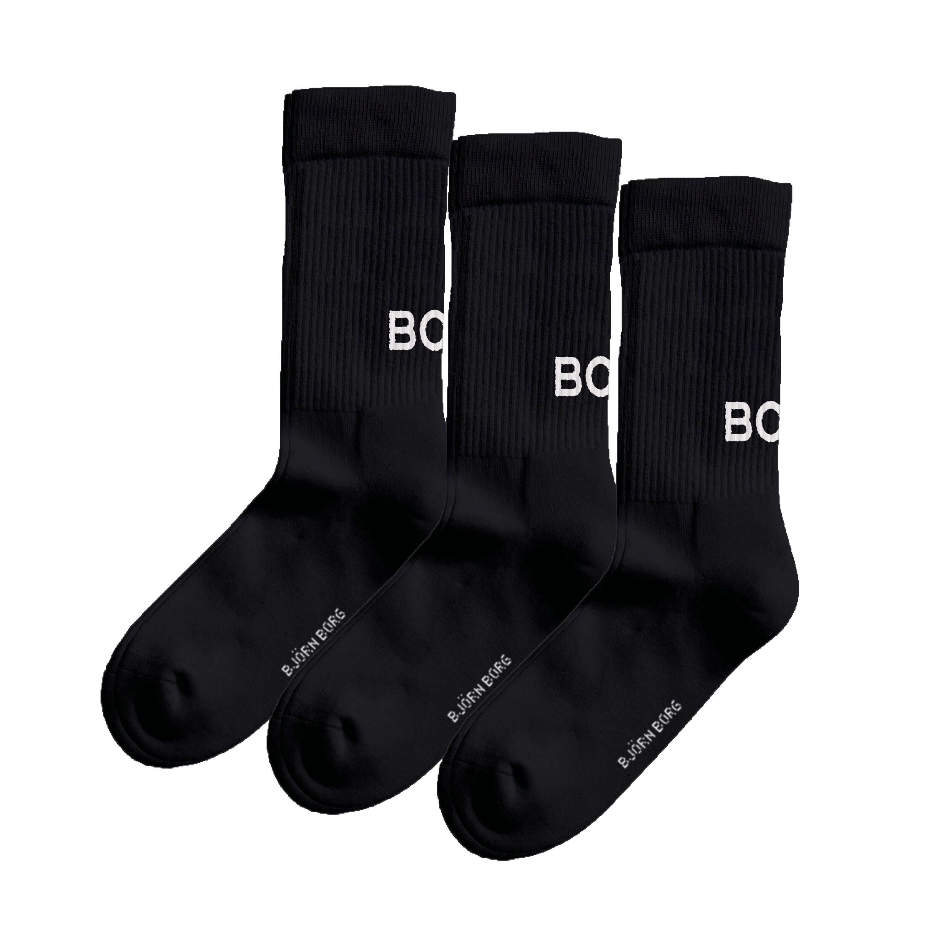 Björn Borg Core Crew Socks 3-Pack – Recycled Polyamide – Black