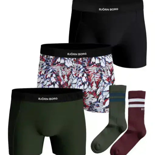 Bjorn Borg Premium Cotton Stretch Boxer and Socks Gift Set - Gift Box