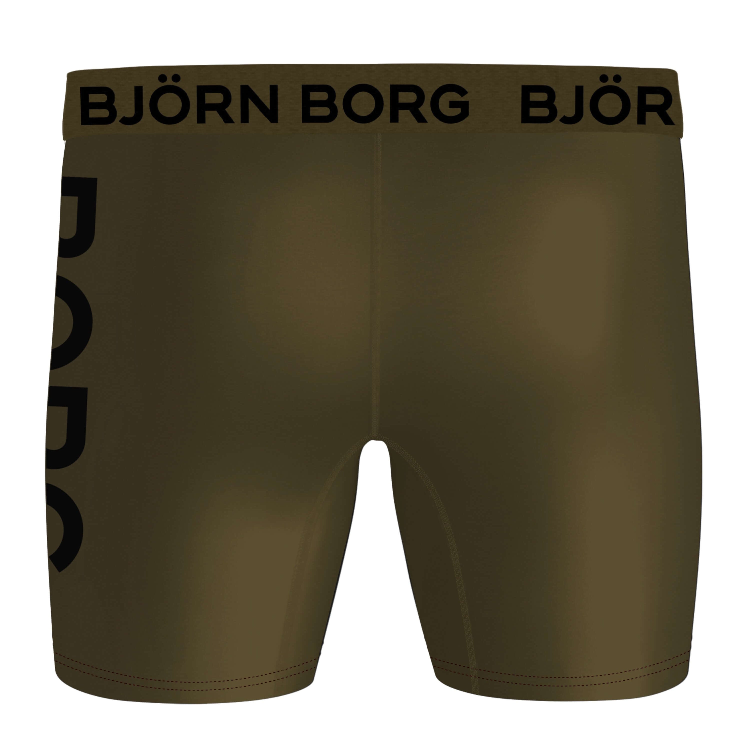 Björn Borg Performance Boxer 2 Pack - Olive/White Print