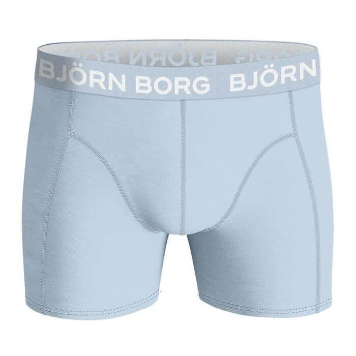 Bjorn Borg Cotton Stretch Boxer Trunks 3 Pack - Black,Navy Print, Blue