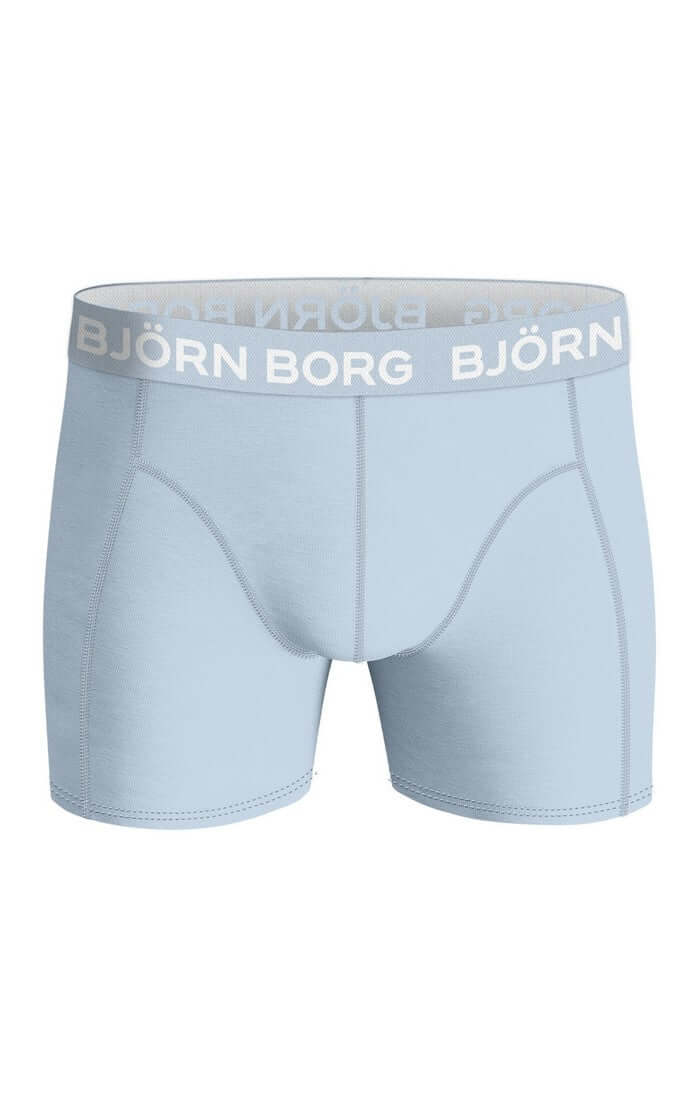 Bjorn Borg Cotton Stretch Boxer Trunks 3 Pack - Black,Navy Print, Blue